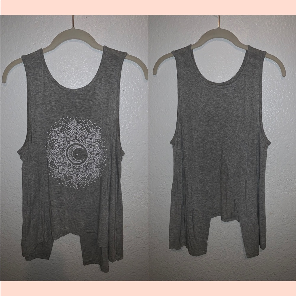 Open back muscle shirt.